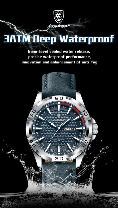 POEDAGAR Original Man Wristwatch Top Luxury Waterproof Luminous