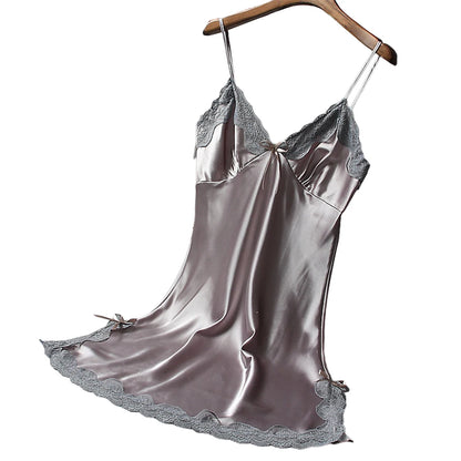 Ladies Sexy Silk Satin Night Dress Nightgown