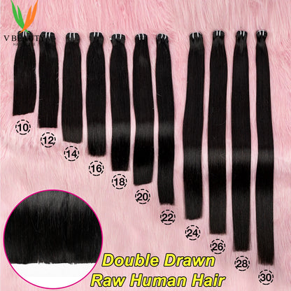 16A Vietnamese Double Drawn Bone Straight Bundles with Lace Closure Raw Hair Bundles Raw Hair