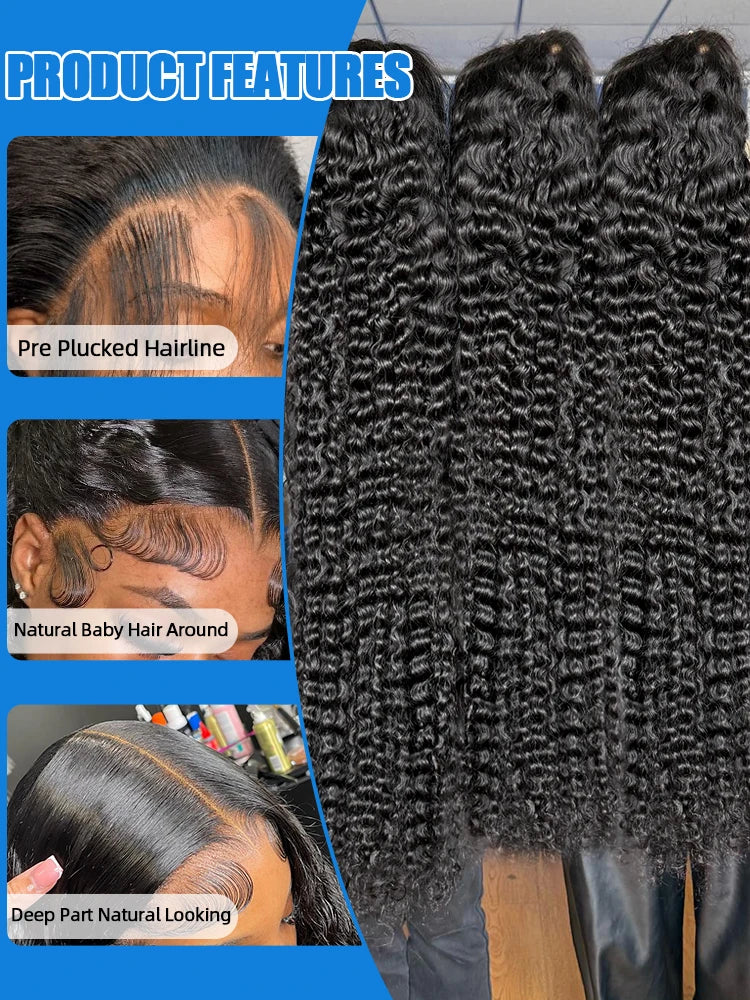 Xcurly 30 inch Loose Deep Wave Glueless 5x5 Ready to Wear Lace Closure Wig Pre Plucked Water Curly HD Lace Front Human Hair Wigs