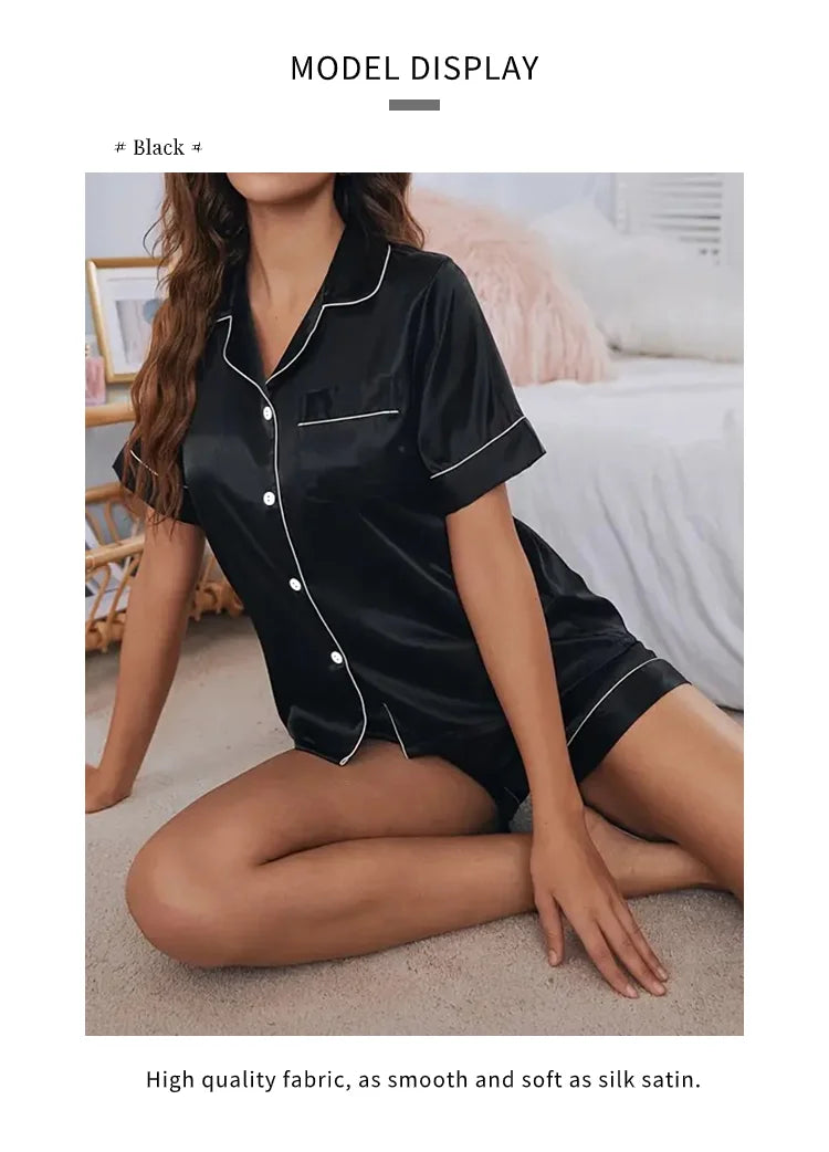 Women's Pajamas Set Satin Sleepwear