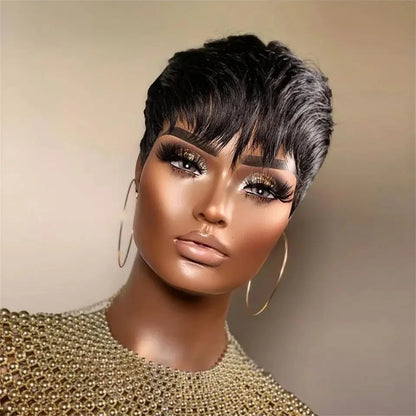 Straight Bob Wig Pixie Cut Human Hair Brazilian Virgin Hair