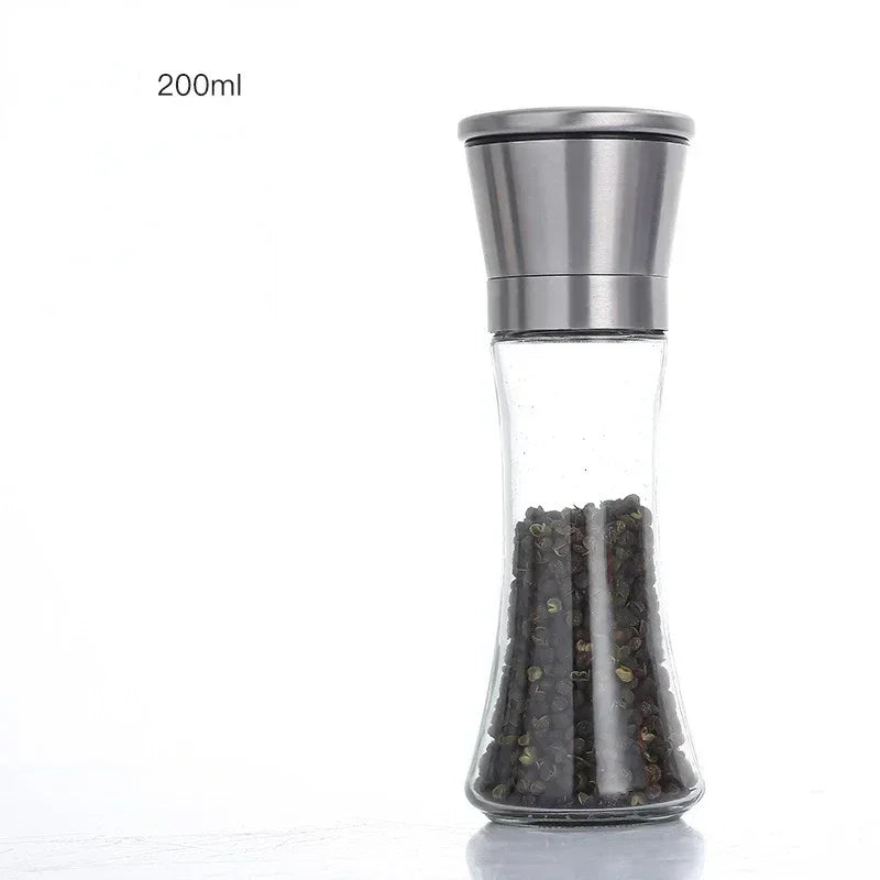 Multi-functional Pepper Shakers Set with Stand Stainless Steel Salt Pepper Mill