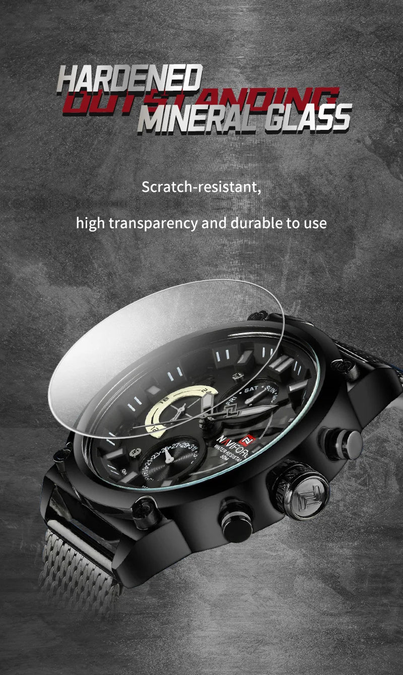 NAVIFORCE Black Luxury Men Watch