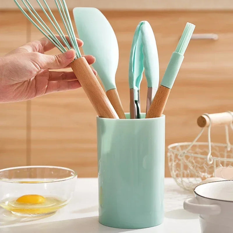 12PCS Silicone Kitchenware Non-Stick Cookware Utensils Set