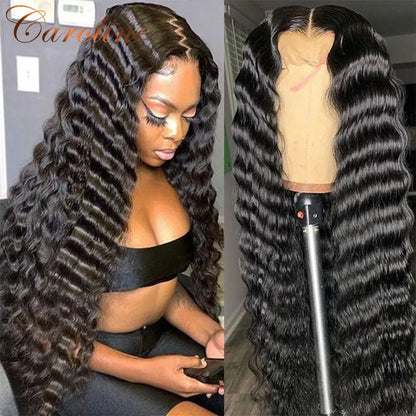 34 Inch Human Hair 13X4 Loose Deep Wave Frontal Wig 13X6 Curly Lace Front Wigs Brazilian Loose Wave 5x5 Lace Closure Wig