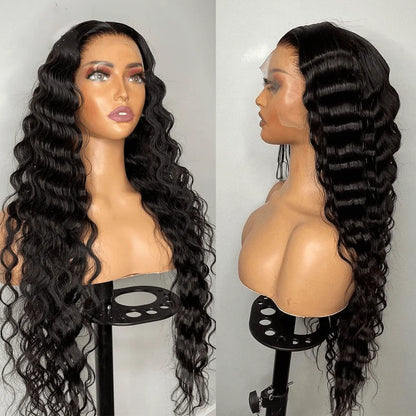 34 Inch Human Hair 13X4 Loose Deep Wave Frontal Wig 13X6 Curly Lace Front Wigs Brazilian Loose Wave 5x5 Lace Closure Wig