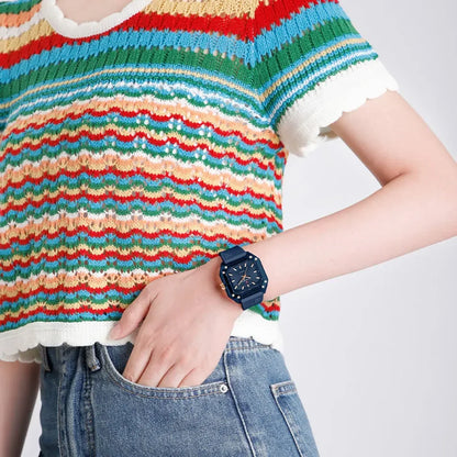 NAVIFORCE NF7106 Fashion Watch Simple Square Dial Silicone Strap Quartz