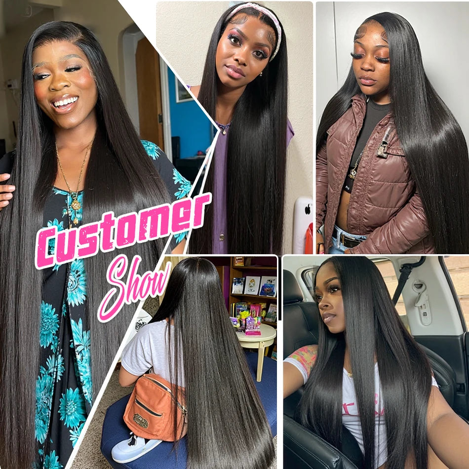 Rosabeauty 30 40 Inch Straight Human Hair Wigs Hd Lace Wig 13x6 Human Hair Bone Straight Lace Frontal Human Hair Wigs For Women