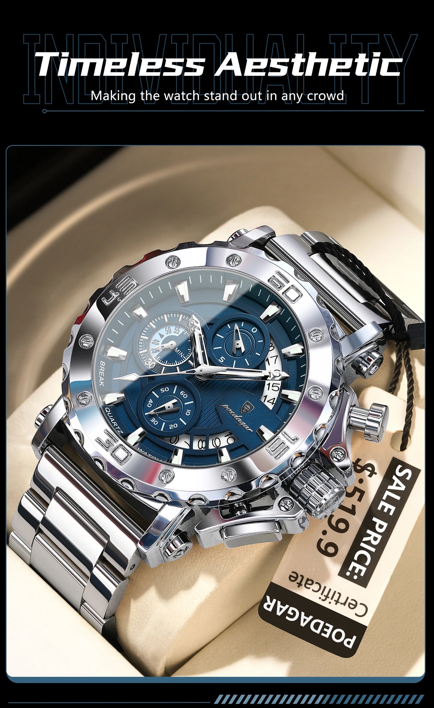 POEDAGAR Luxury Watch For Men