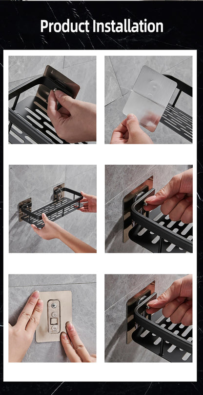 Wall mounted shower shampoo rack bathroom rack towel rack diamond free stand tripod wall hanging corner rectangular stand