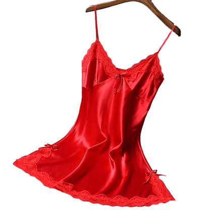 Ladies Sexy Silk Satin Night Dress Nightgown