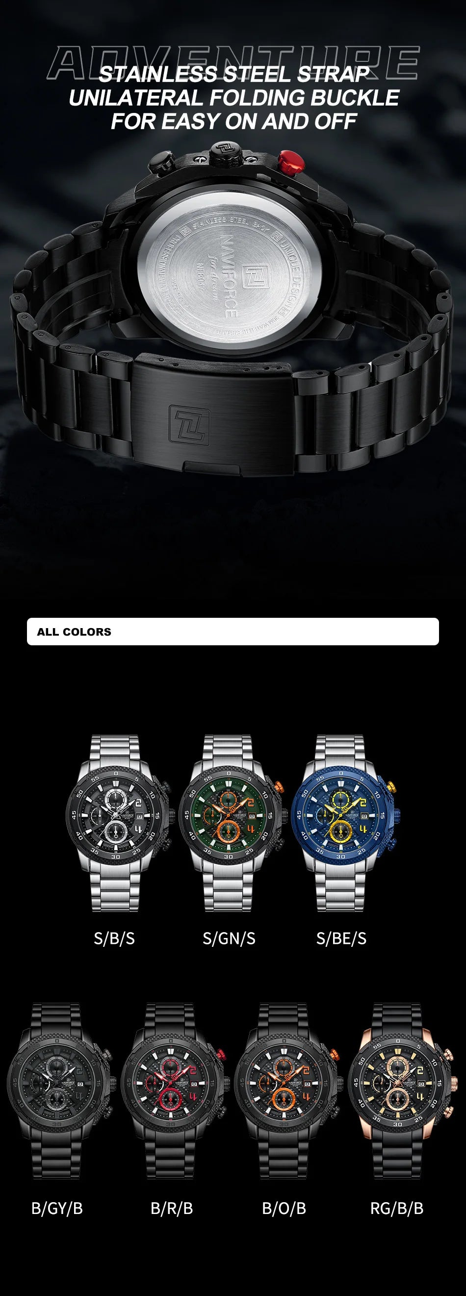 NAVIFORCE Men Stainless Steel Watch