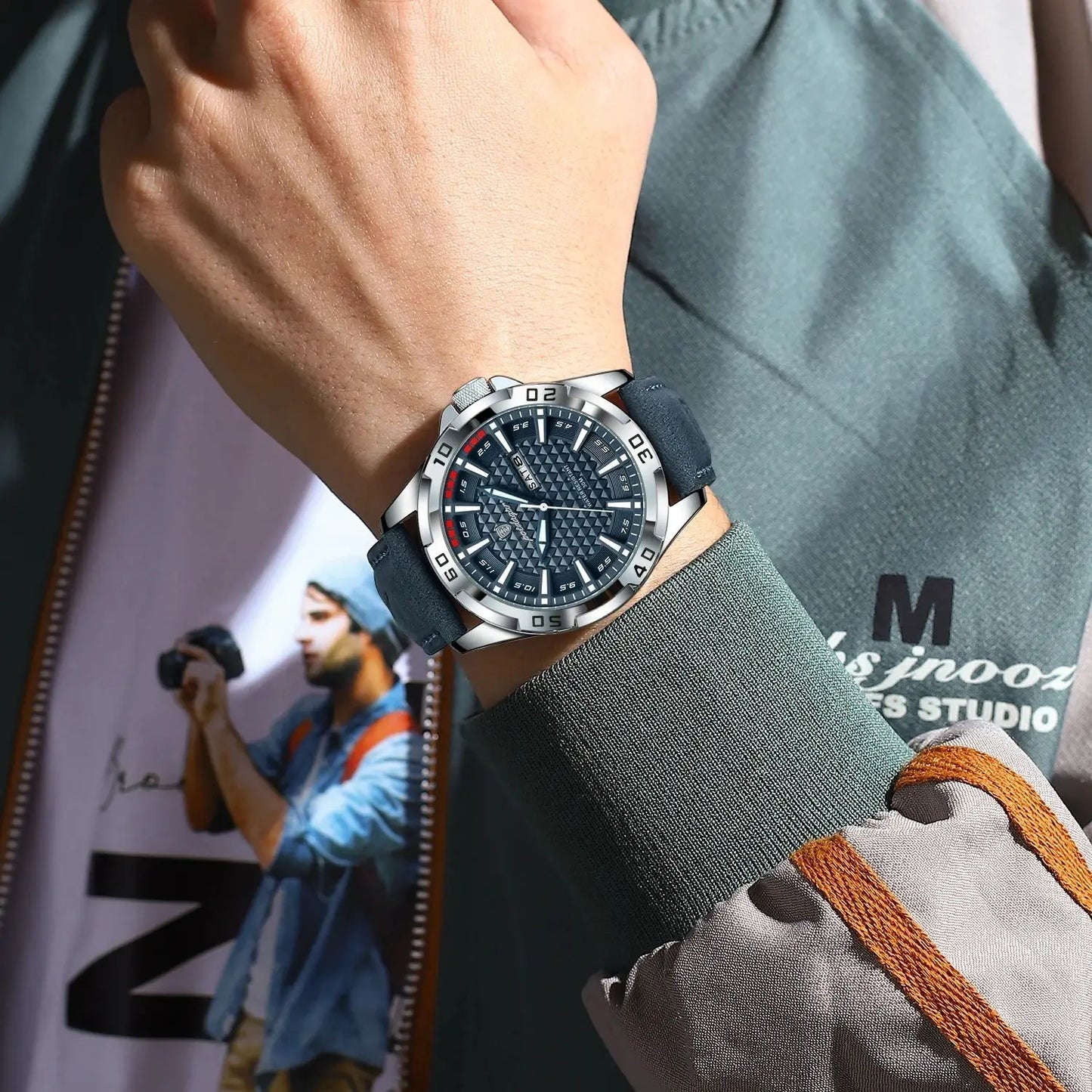 POEDAGAR Original Man Wristwatch Top Luxury Waterproof Luminous