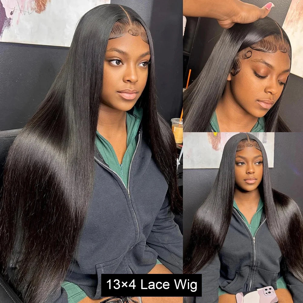 30 Inch 13x6 Lace Front Wigs Human Hair 200 Density Straight HD Lace Front Wigs Pre Plucked Straight Glueless Human Hair Natural