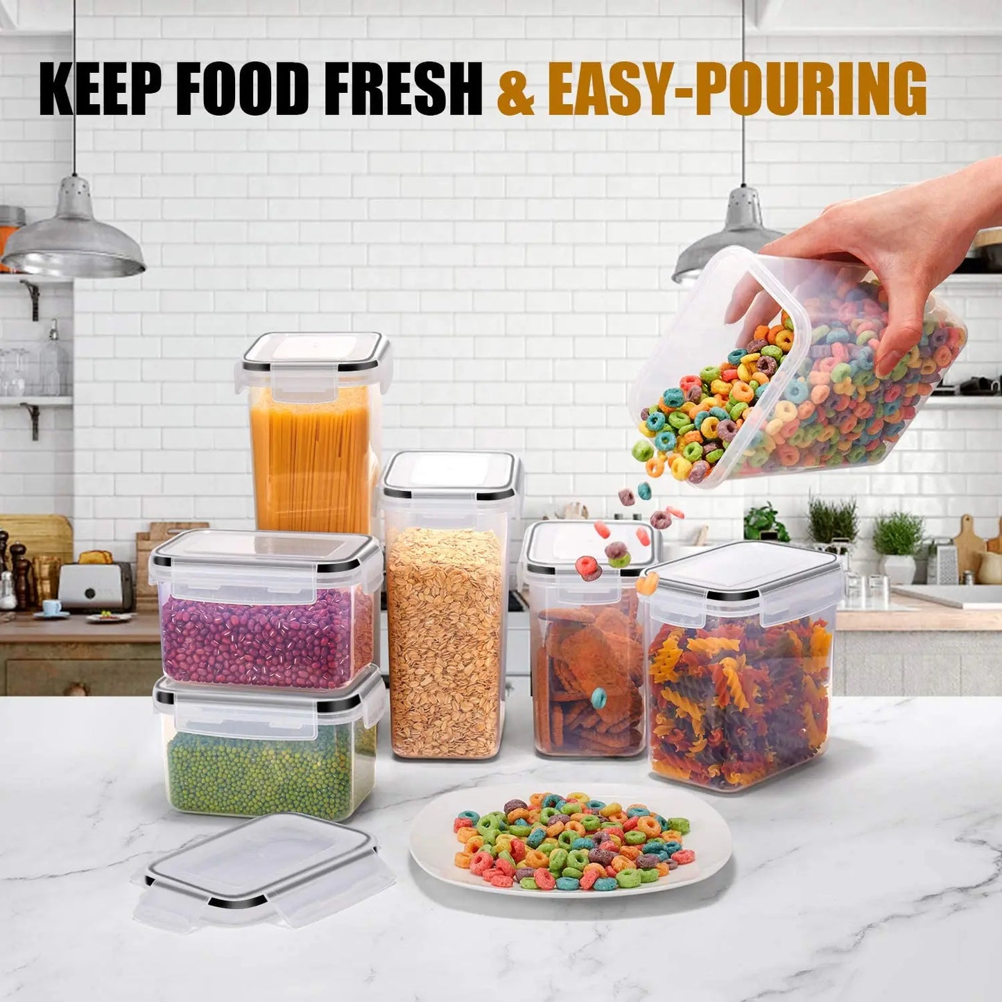 Kitchen 7pcs Food Containers Set BPA Free Airtight