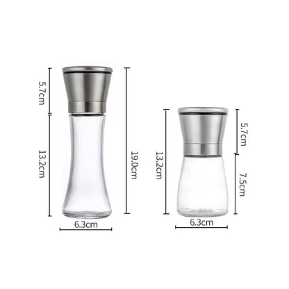 Multi-functional Pepper Shakers Set with Stand Stainless Steel Salt Pepper Mill