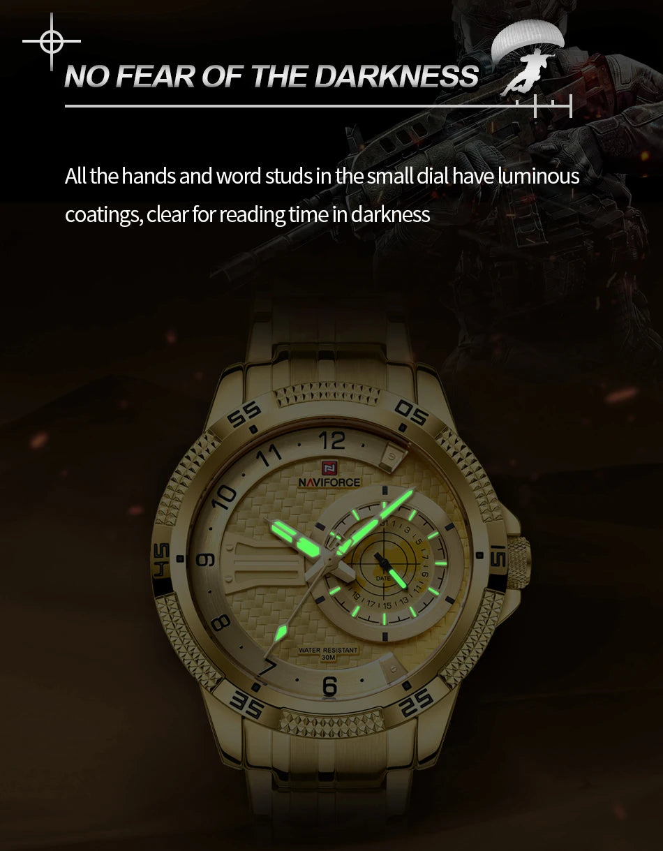 NAVIFORCE Brand Fashion Men's Quartz Watches Waterproof