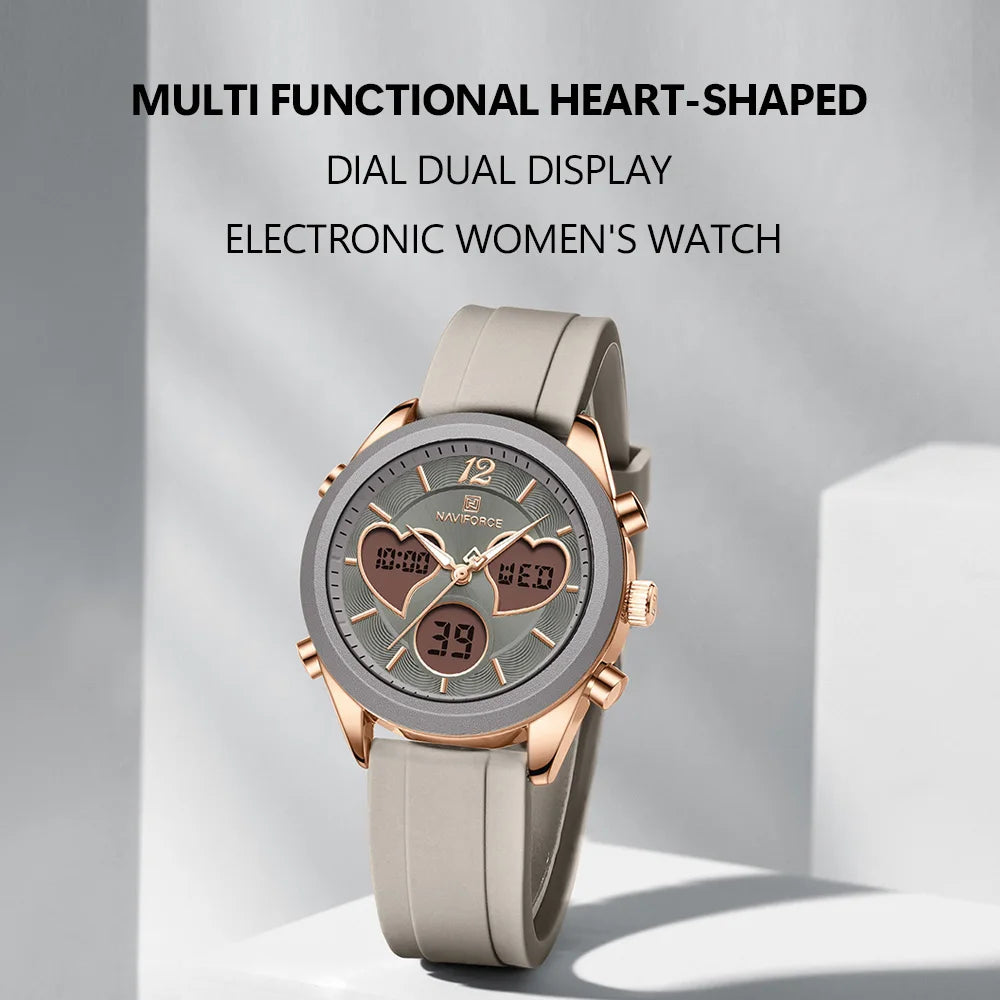 NAVIFORCE Luxury Elegant Women Watch Double Display Waterproof