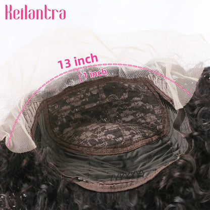 Pixie Cut Wig Colored Lace Wig Spring curl Short Bob Human Hair Wig For Women Natural Black Color Human Hair Cheap Wig 13X1