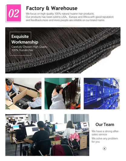 Straight Human Hair Bundles With Frontal Indian Hair Weave 3 Bundles With Lace Closure Wavy Human Hair Extensions Natural Color