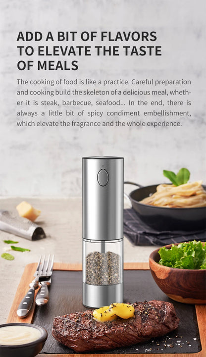 Electric Pepper Grinder Stainless Steel Salt & Pepper