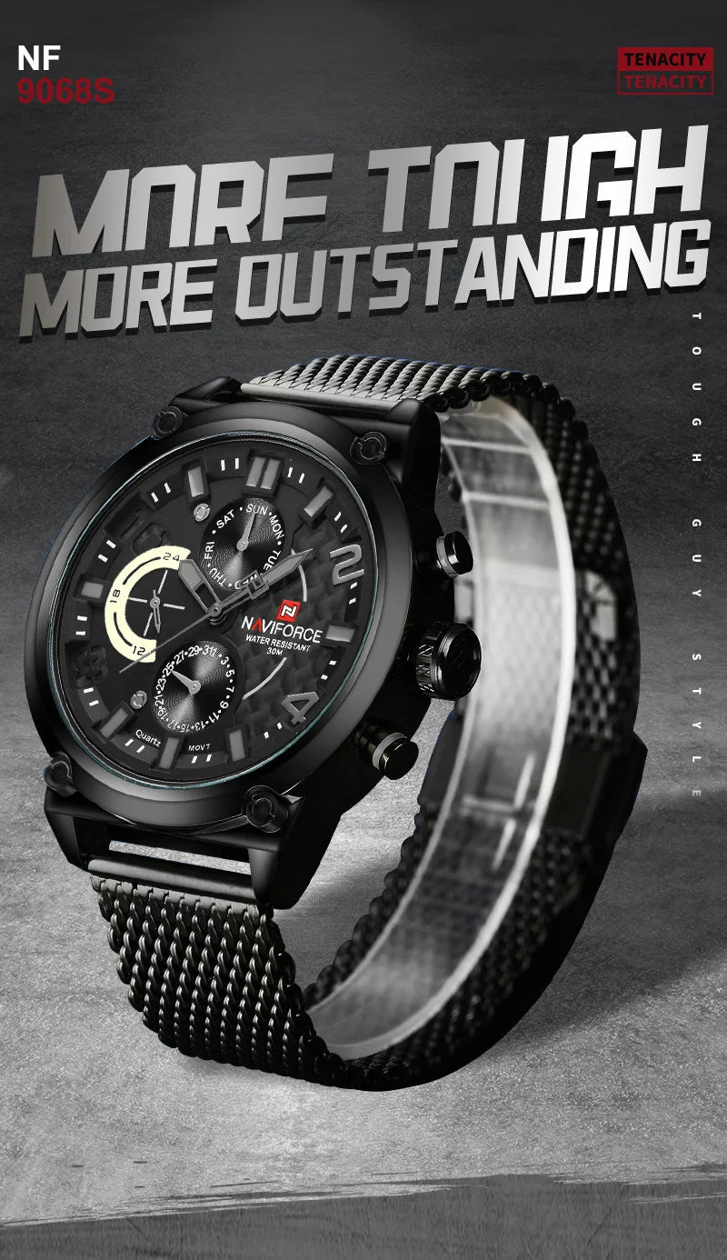NAVIFORCE Black Luxury Men Watch
