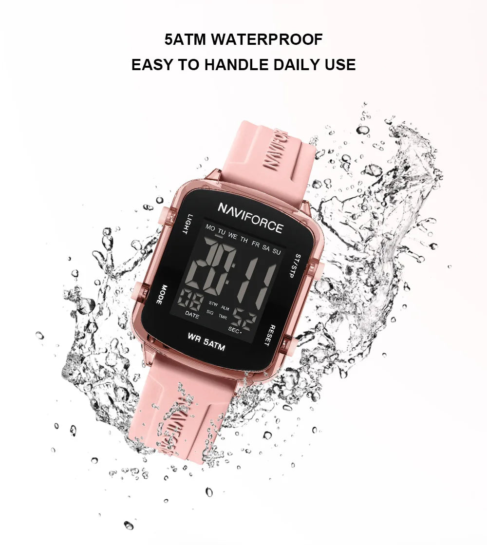NAVIFORCE 2025 Fashion Watches for Woman LCD Digital Movement