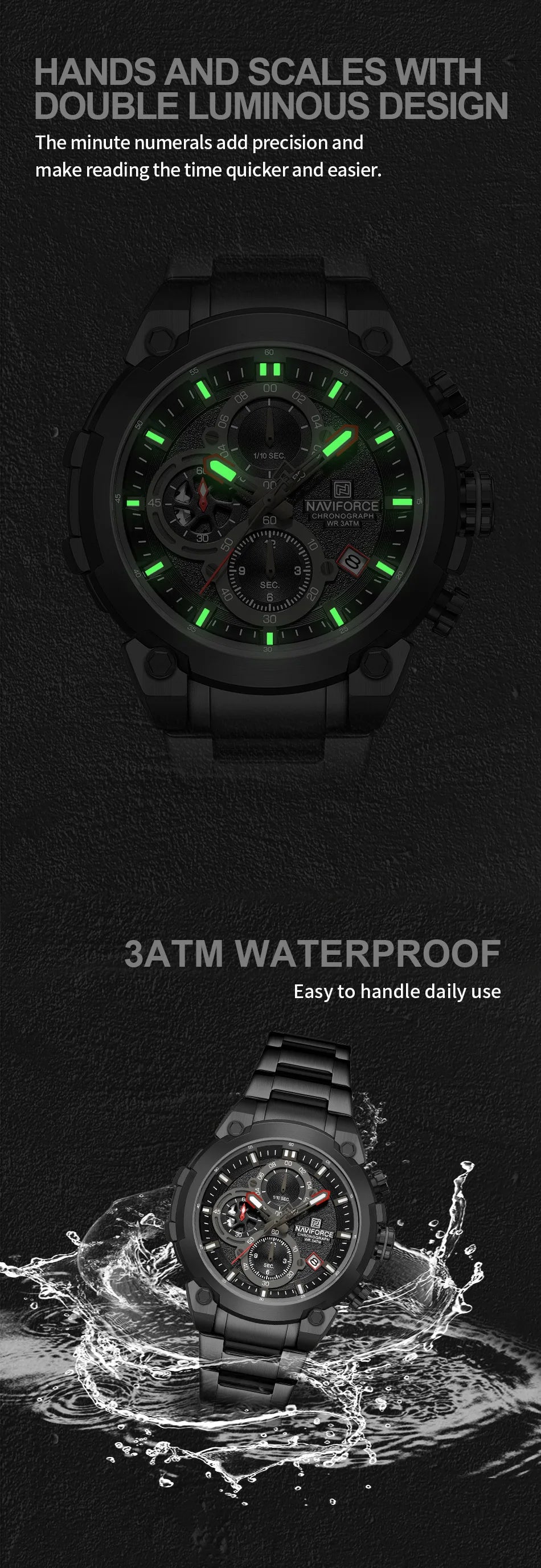 NAVIFORCE Waterproof Men's Watches