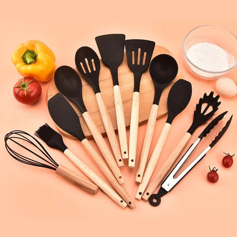 12PCS Silicone Kitchenware Non-Stick Cookware Utensils Set