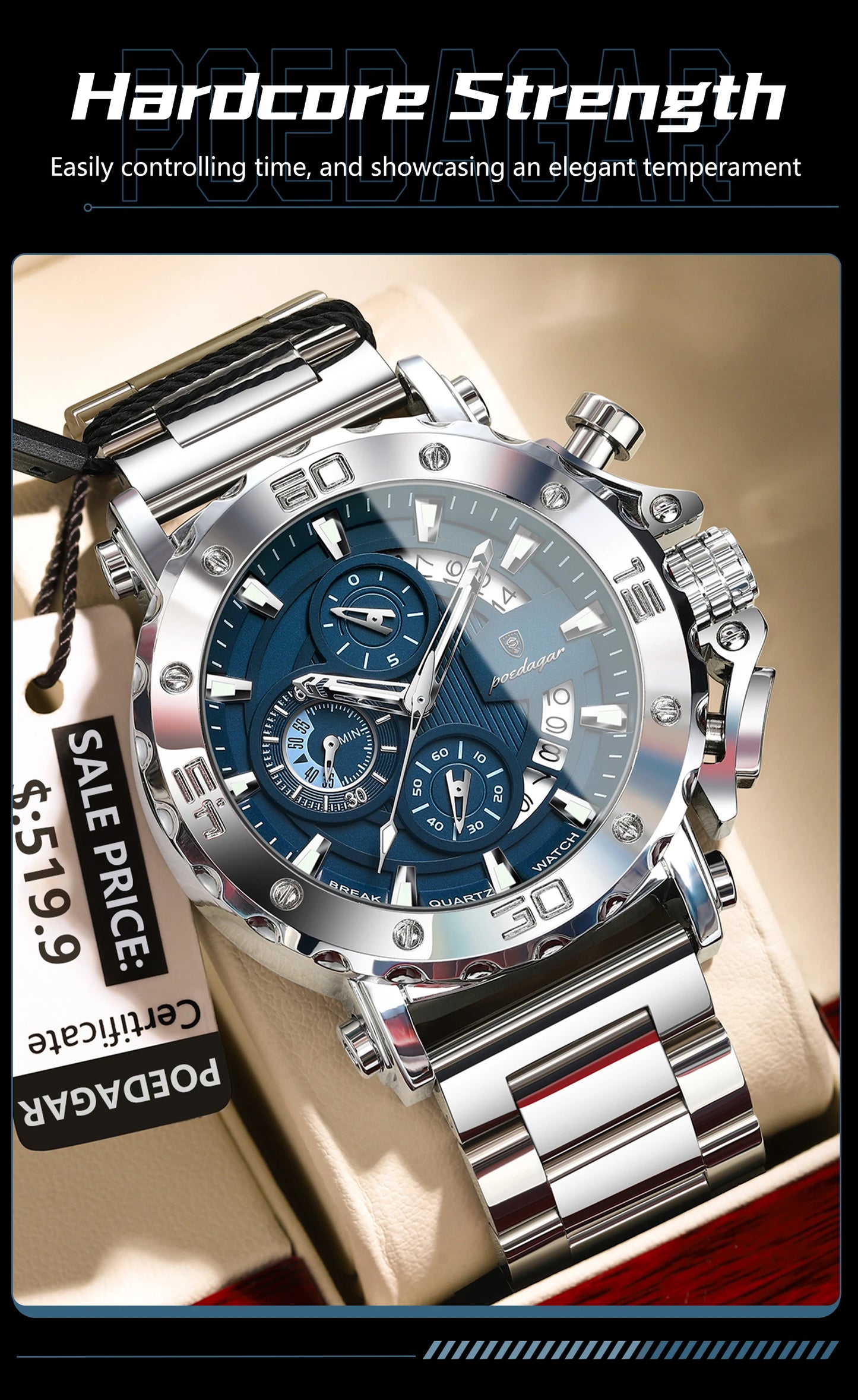 POEDAGAR Luxury Watch For Men