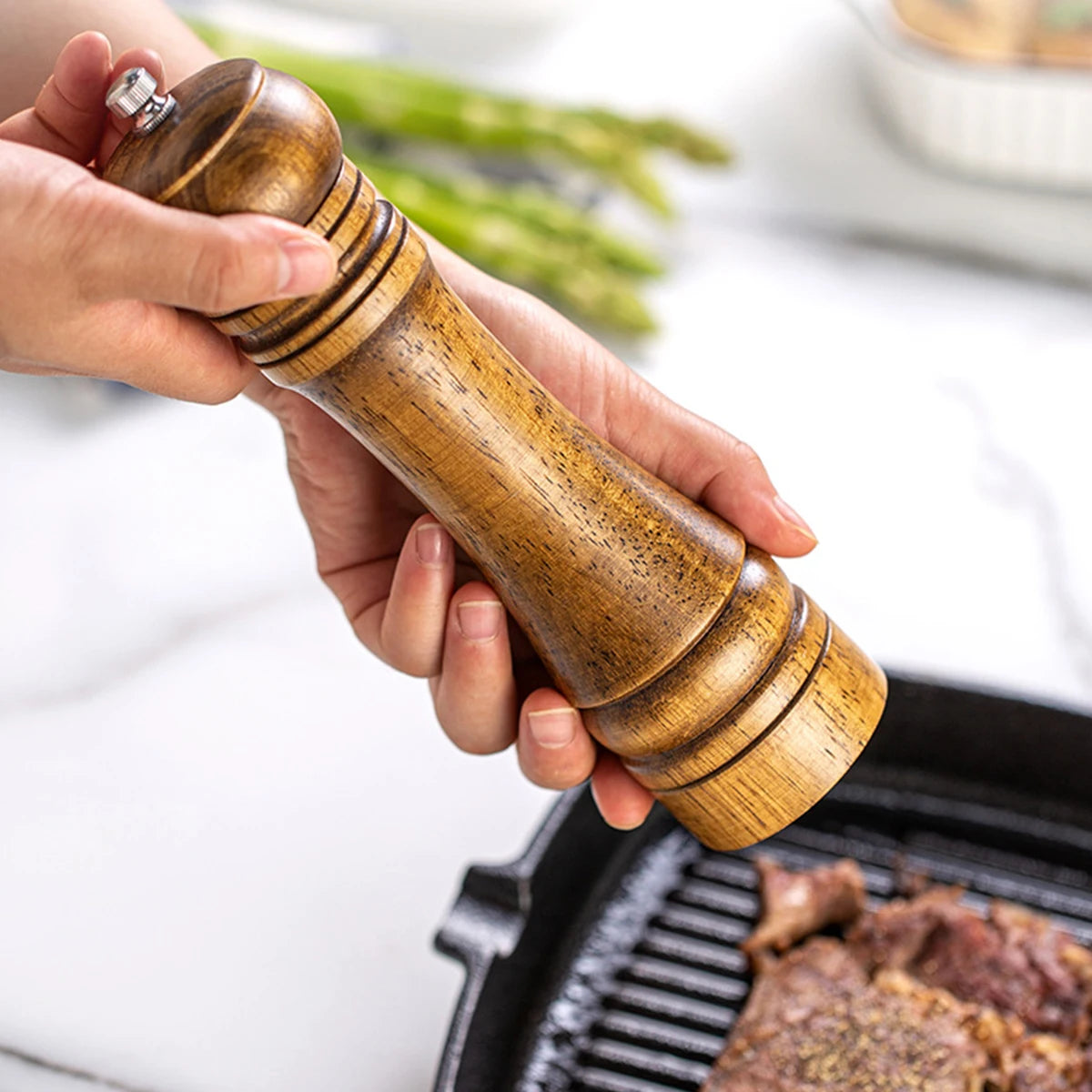 1/3pcs Wood Pepper Grinder,Salt Mill