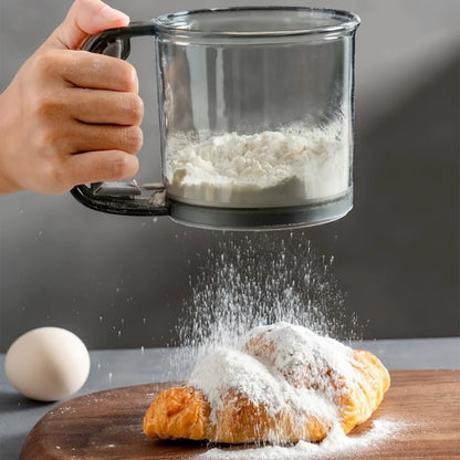 Semi-Automatic Flour Sifter With Hand Press Design