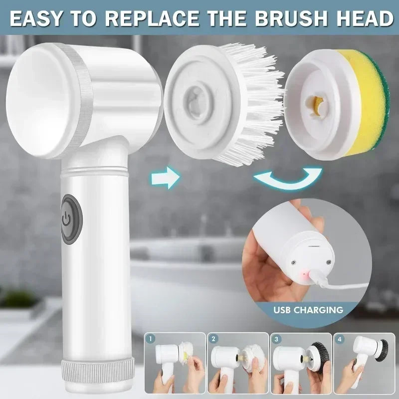 Electric Spin Scrubber Bathroom Cleaning Brush