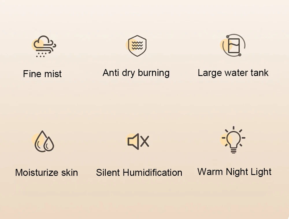 Air Humidifier Double Spray Port 1.3L Large Capacity Aroma Air Humidifier