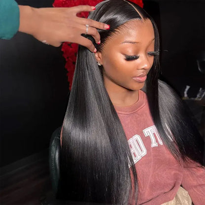 34 inch Silky Straight Glueless Wigs Human Hair Transparent 13x4 13x6 Lace Front Human Hair Wig Pre-Cut Brazilian Remy Hair