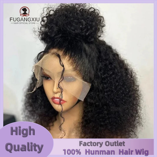 Short Kinky Curly Bob Frontal Wig 12A Malaysian Lace Front Human Hair Wigs Wet And Wavy Water Wave Bob Wig 13x4 Frontal Wig Remy