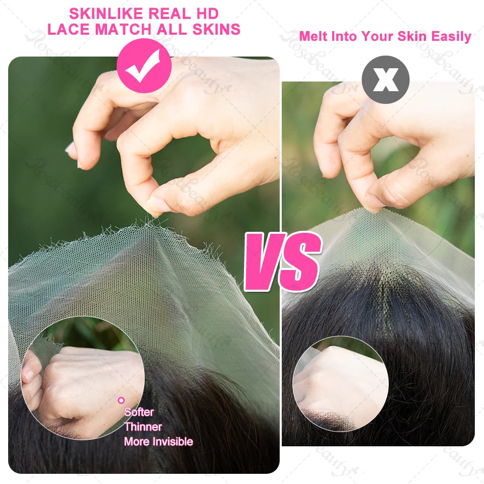 Rosabeauty 30 40 Inch Straight Human Hair Wigs Hd Lace Wig 13x6 Human Hair Bone Straight Lace Frontal Human Hair Wigs For Women