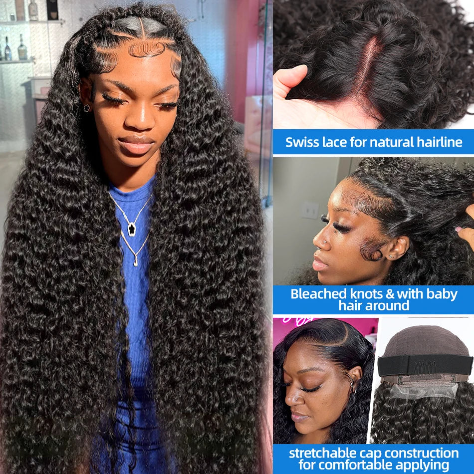 Xcurly 30 inch Loose Deep Wave Glueless 5x5 Ready to Wear Lace Closure Wig Pre Plucked Water Curly HD Lace Front Human Hair Wigs