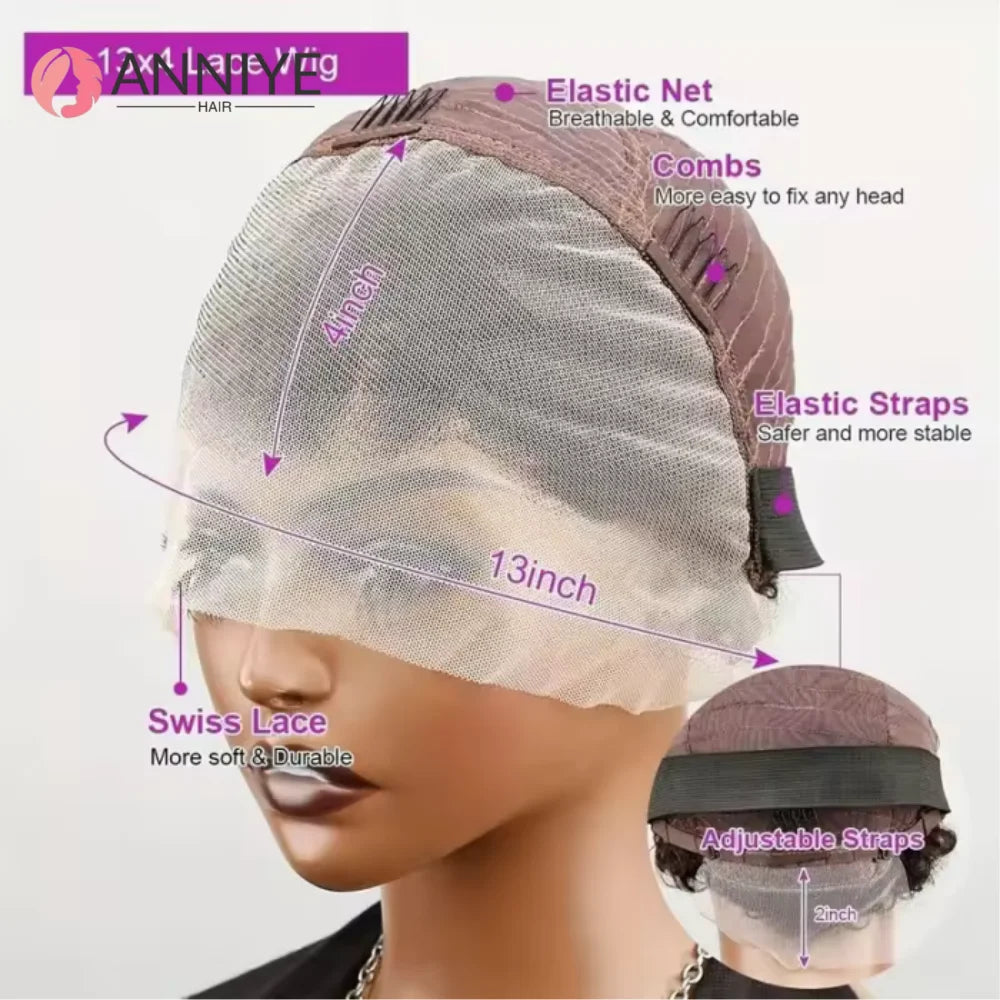 180% Pixie Cut Short Bob Wig Bone Straight Brazilian Hair Pixie Cut Wig Side Part 13x4 Hd Transparent Lace Front Human Hair Wigs