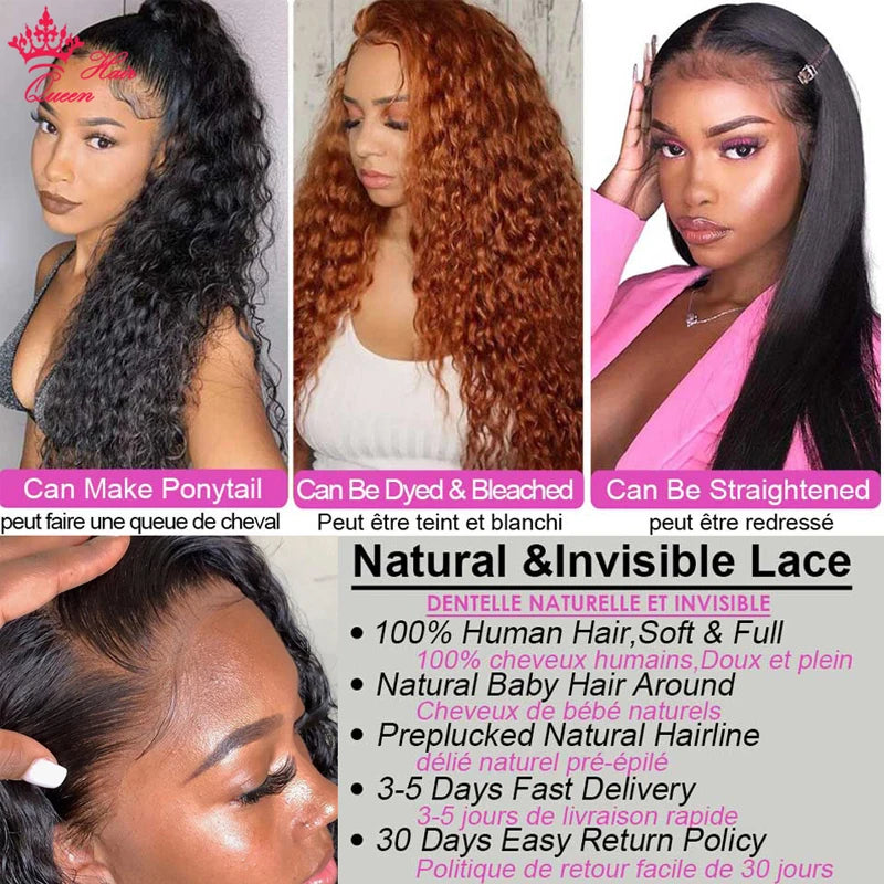 Real Invisible HD Lace Wigs Deep Curly Wave Natural Hairline Human Raw Hair Wigs Indian Pre plucked Lace Front Human Hair Wigs