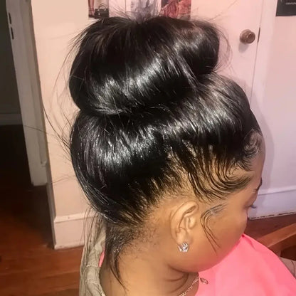 250 Density 360 Full Lace Wig Human Hair Pre Plucked Raw Hair Wig Brazilian Bone Straight Wigs Human Hair 100% Natural Hairline