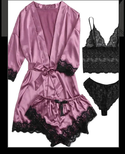 4 Pieces Woman Sleepwear Pajamas