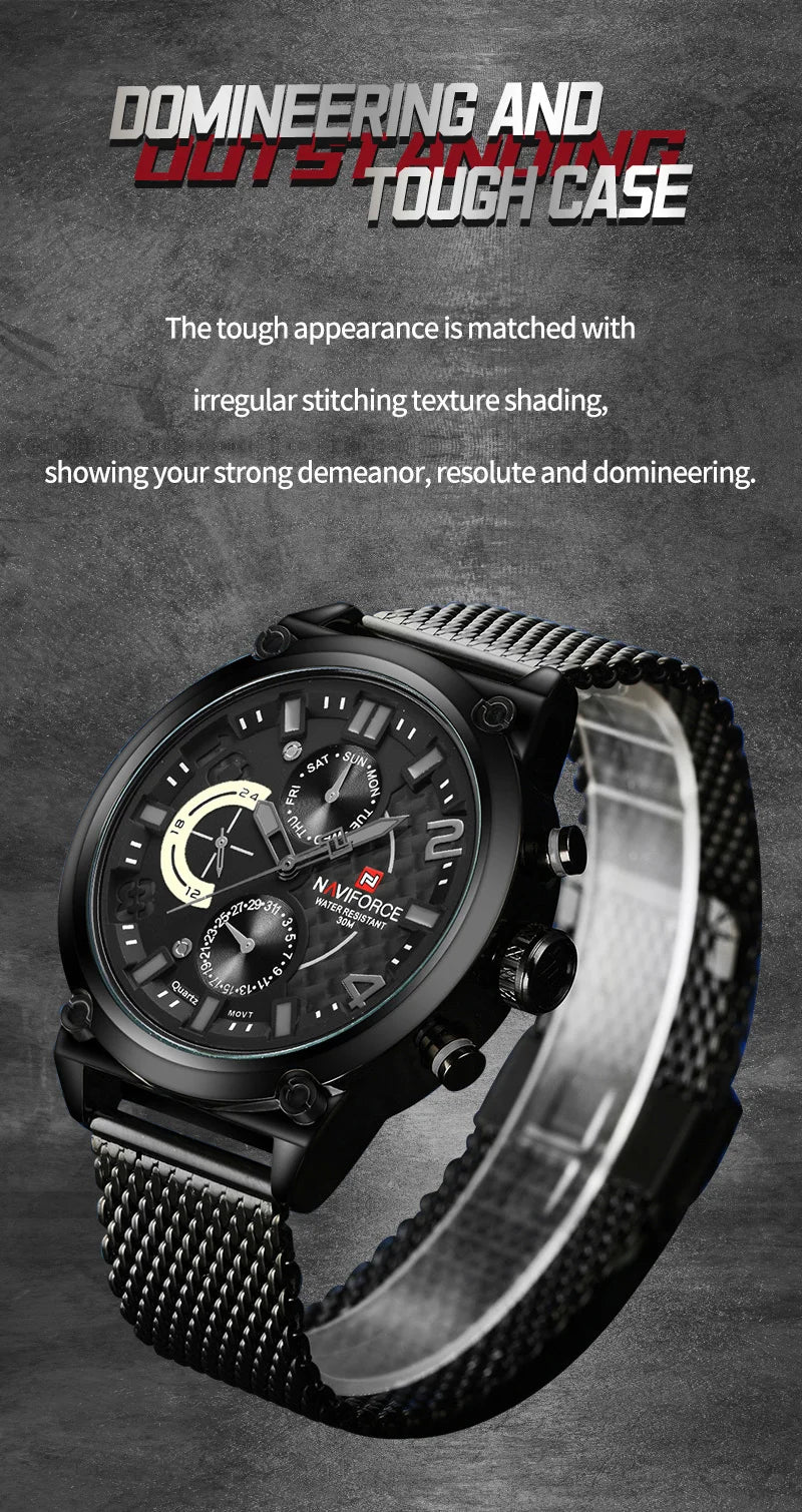 NAVIFORCE Black Luxury Men Watch