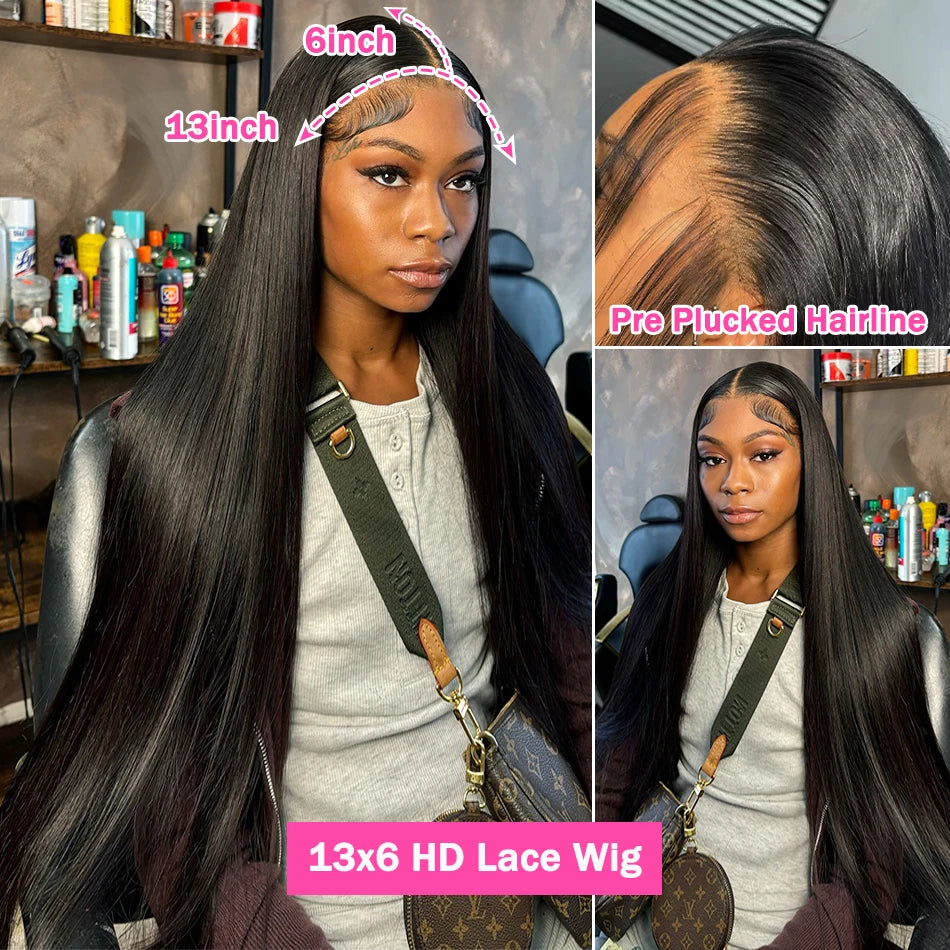 Rosabeauty 30 40 Inch Straight Human Hair Wigs Hd Lace Wig 13x6 Human Hair Bone Straight Lace Frontal Human Hair Wigs For Women