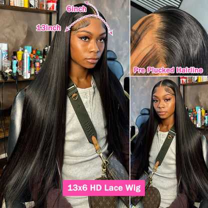 Rosabeauty 30 40 Inch Straight Human Hair Wigs Hd Lace Wig 13x6 Human Hair Bone Straight Lace Frontal Human Hair Wigs For Women