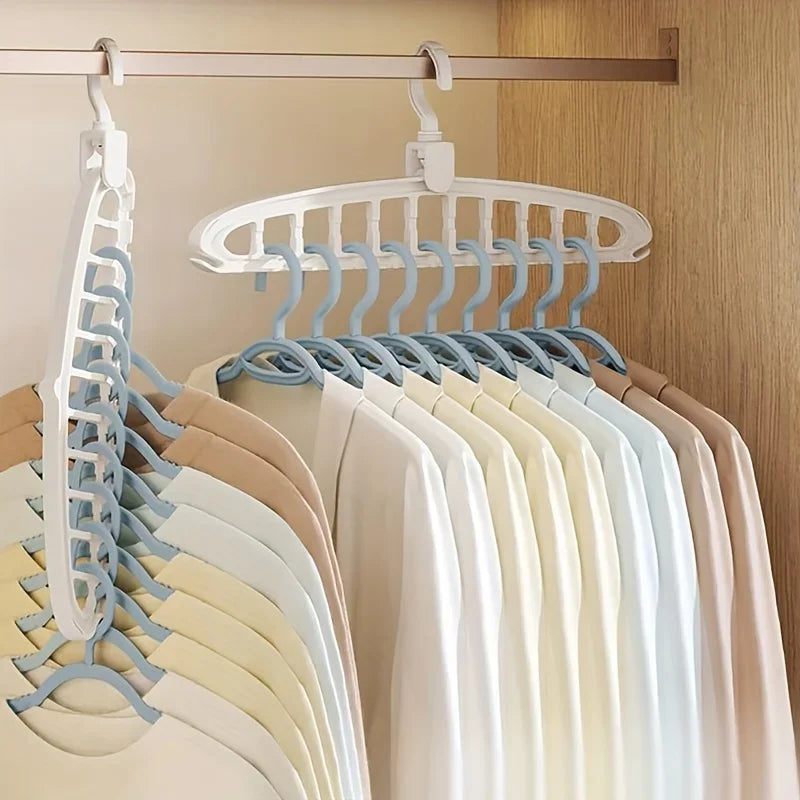Folding Multi-Hole Clothes Hanger Non-slip Storage Rack