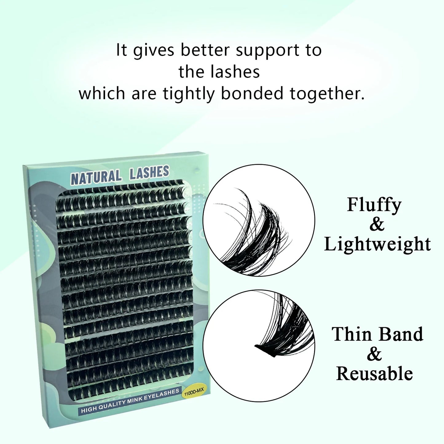 DD Curl Eyelashes Extension Natural Thick Mink Faux Eyelash 3D Fluffy