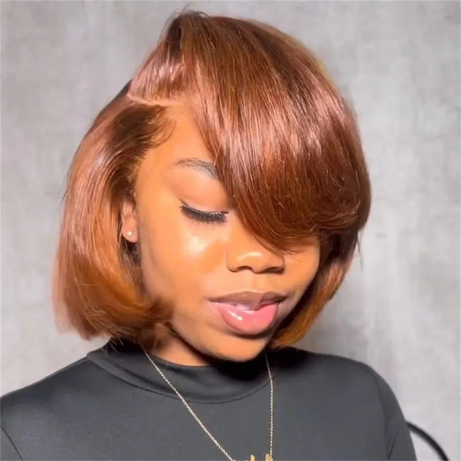 Short Pixie Cut Wigs Human Hair 13x4 Side Part Bob Lace Front