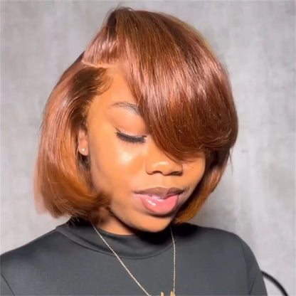 Short Pixie Cut Wigs Human Hair 13x4 Side Part Bob Lace Front